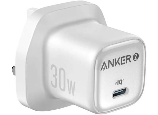 Anker A2698 Zolo 30W Compact USB C GaN Charger, 30W Power Output, Superior Temperature Management, Innovative Stacking Technology, Advanced GaN II Technology, White